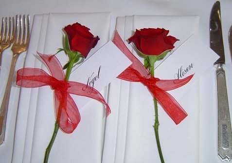 Rose themed place card
